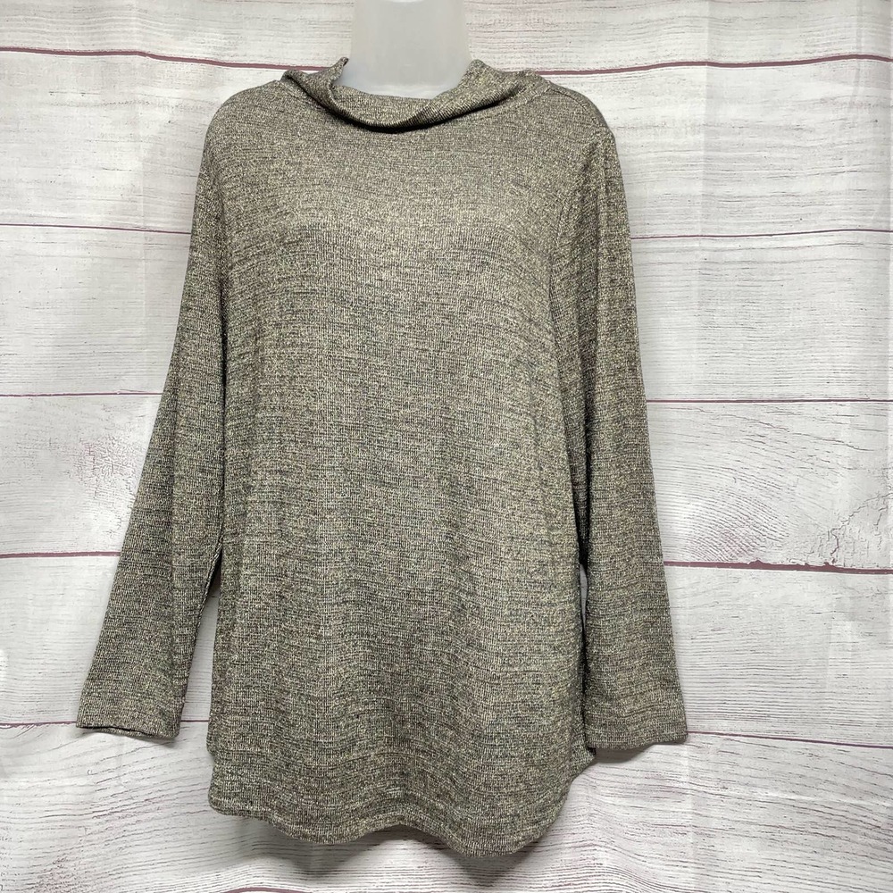 Talbots Gold Metallic Mock-neck  Sweater size 2XP